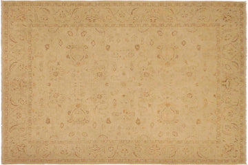 handmade Traditional Kafkaz Chobi Ziegler Beige Brown Hand Knotted RECTANGLE 100% WOOL area rug 9 x 12